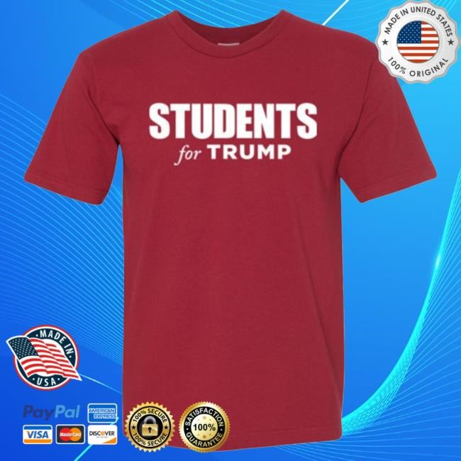 Official Donald Trump Merch Store Donald Trump Students For Trump Cardinal Cotton Shirt 2024 Donald Trump Apparel Clothing Shop DonaldTrump