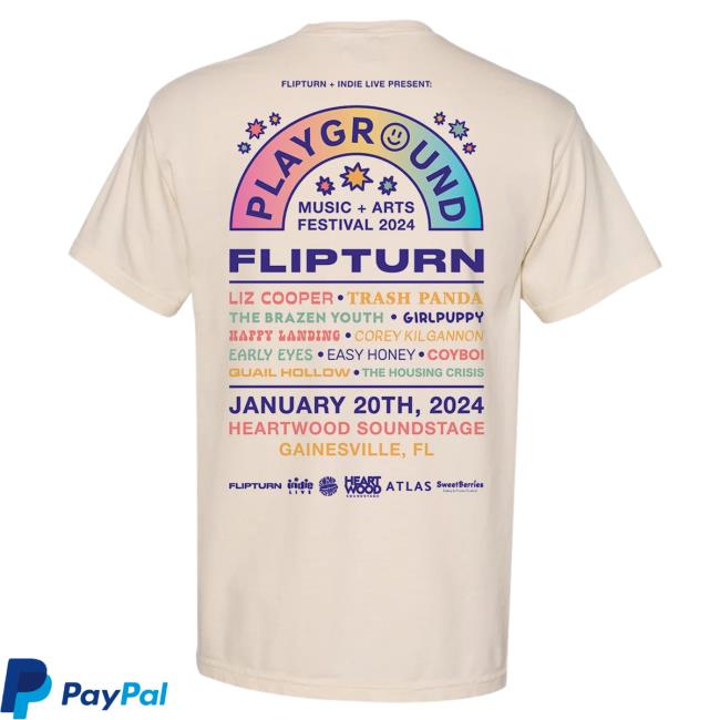 Official Flipturn Merch Store Playground Festival 2024 Attractive Shirt