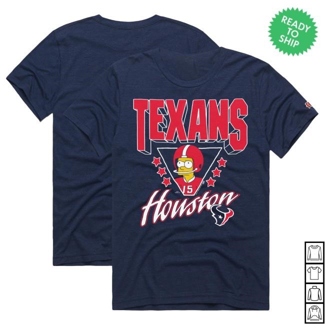 Official Houston Texans Homage x The Simpsons Unisex Top Shirt - Navy