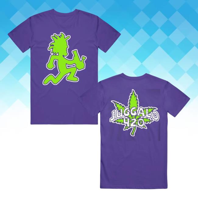 Official Icp Merch Clothing Store Insane Clown Posse Bong Man Purple Juggalo 420 Tee