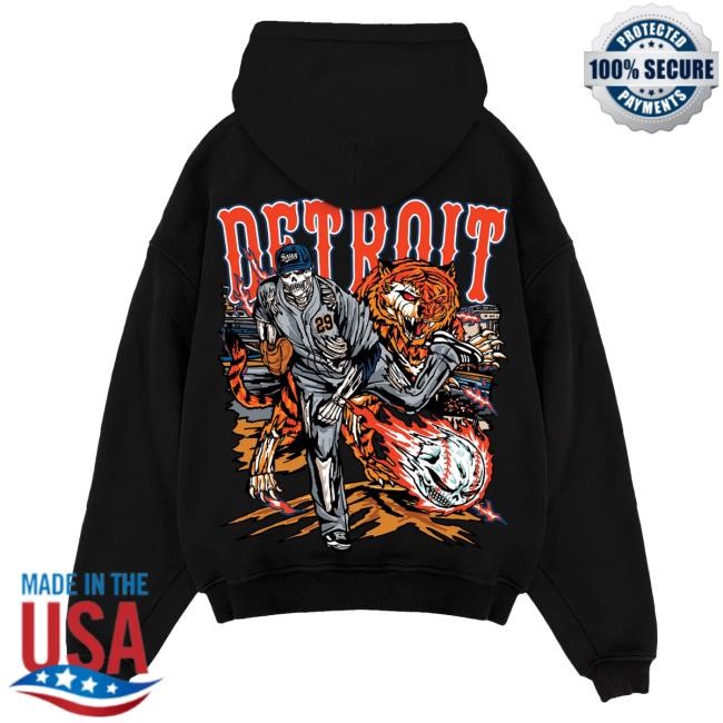 Official Sana Detroit Merch Store Sana X Skubal Attractive Hoodie - Orange