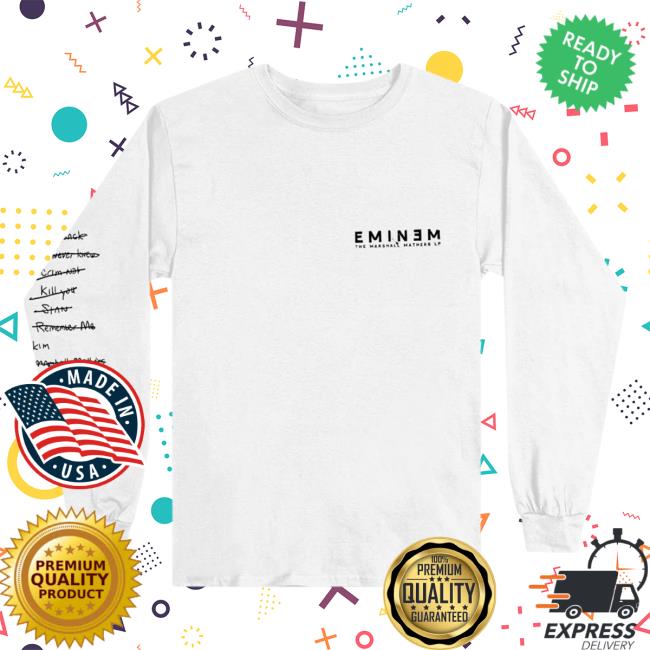 Official Eminem Slim Shady Clothing Shop Store Unconquered Black Long Sleeve Shirt 2023 White SlimShady Merch