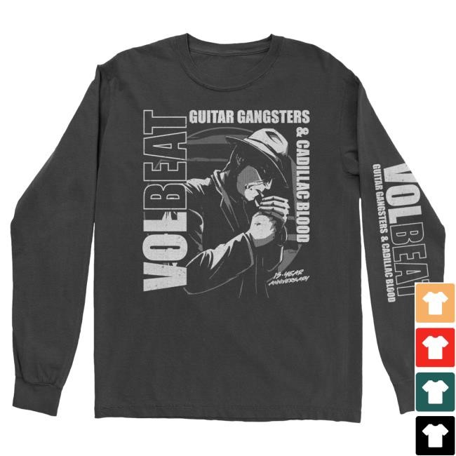 Official Volbeat Merch Store Shop Volbeat Guitar Gangsters & Cadillac Blood Long Sleeve Hot Shirt