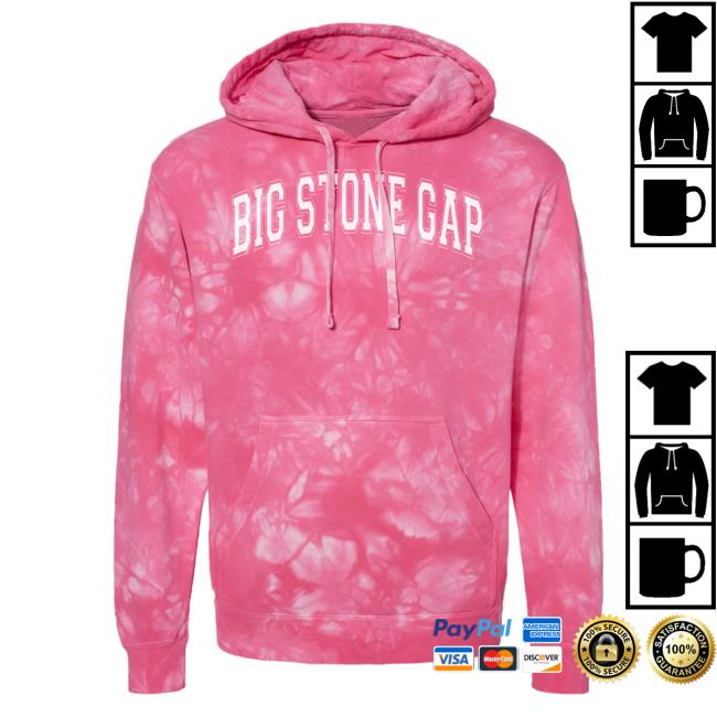 Official Hometown Apparel Clothing Merch Big Stone Gap Virginia Varsity Tie-Dye Hooded Sweatshirt Tie Dye Pink