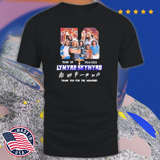 59 Year Of 1964 – 2023 Lynyrd Skynyrd Thank You For The Memories Signatures shirt, hoodie, tank top, sweater and long sleeve t-shirt