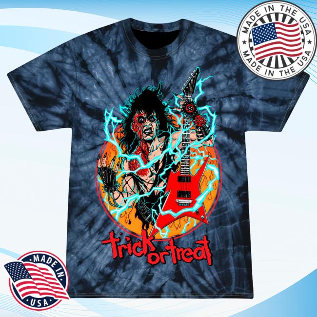 Official Cavity Colors Trick Or Treat: Death To False Metal - T-Shirt (Blue Lightning Tie Dye)