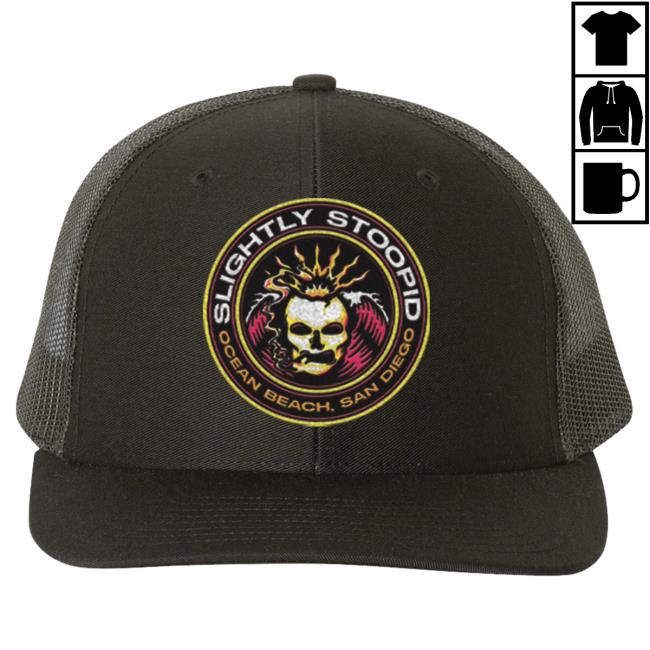 Official Slightly Stoopid Merch Store Shop Slightly Stoopid Smoking Skull Patch Hat SlightlyStoopid