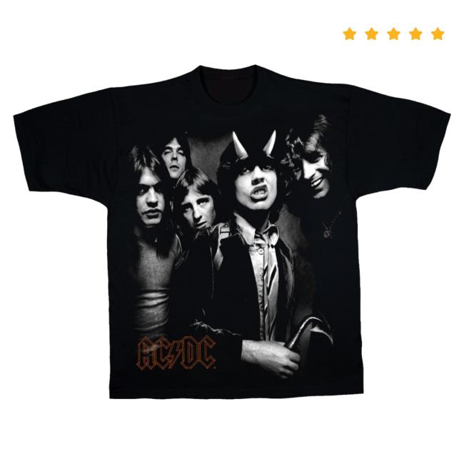 Official Ac Dc Merch Store Ac/Dc Highway Group Black Tees Ac Dc Shop Acdc Clothing