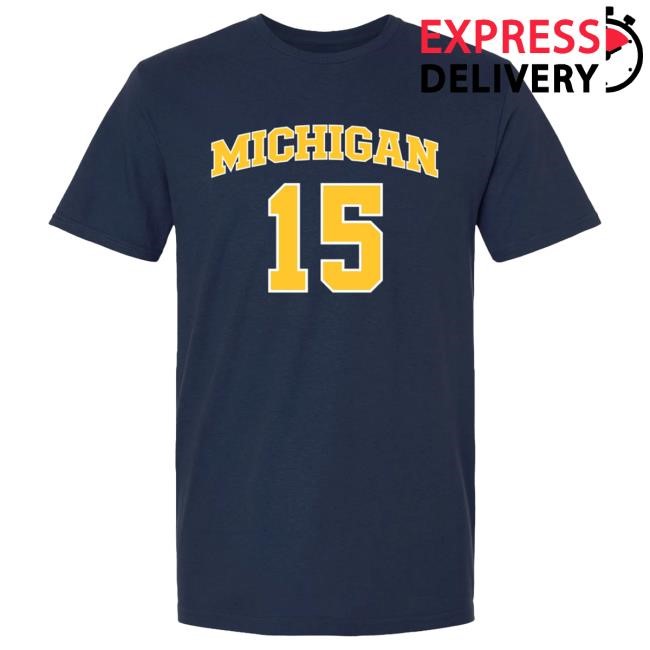 Michigan Wolverines Men's Basketball Student Athlete #15 Aday Mara New Shirt | The M Den Official Merch Store Shop
