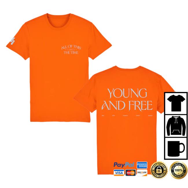 Official Interscope Records DermotKennedy Merch Clothing Store Dermot Kennedy Young & Free: Bright Orange T Shirt