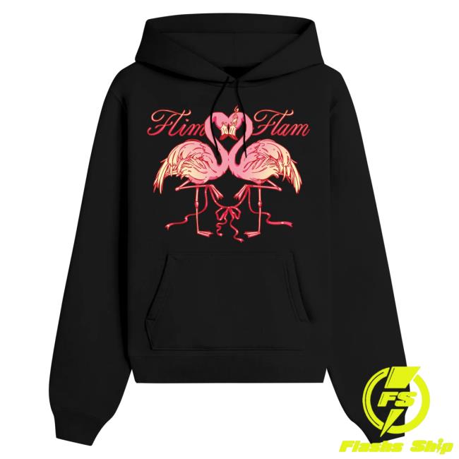 Official The Official Flim Flam Shop Merch Store – Flamingo Love Birds Crew neck Black