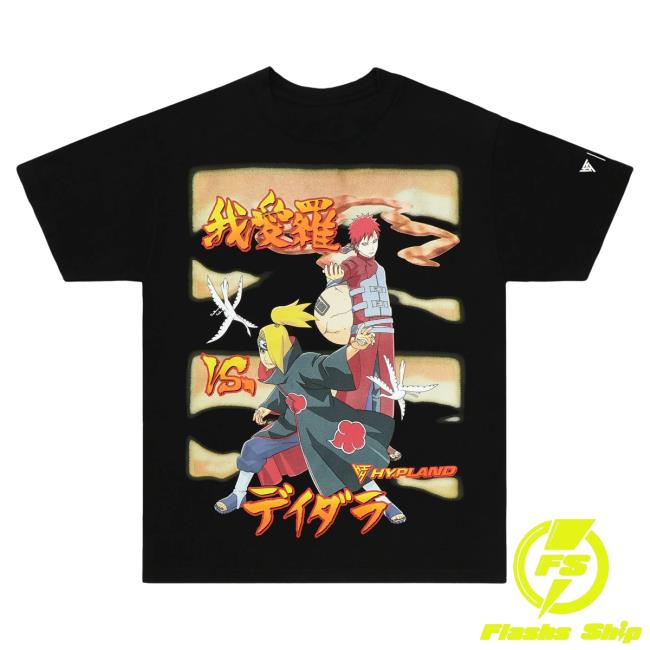 Official Hypland Clothing Merch Store Hypland Shippuden Gaara Deidara Shirt (Black)