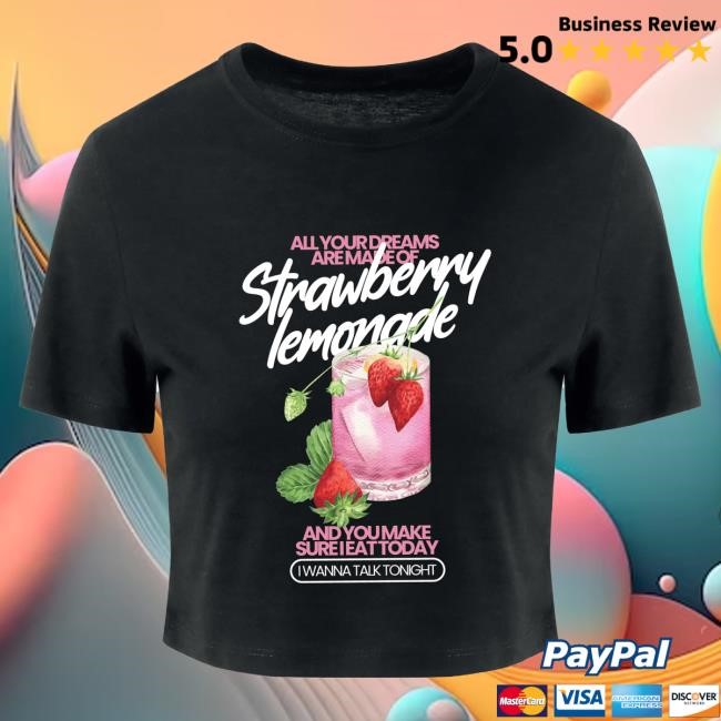 Official Day Of The Moon Store Shop Strawberry Lemonade Crop Tee Black