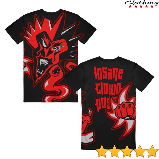 Official Icp Merch Clothing Store Insane Clown Posse Red Fred And Rat Black Shirt 2023
