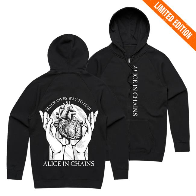 Alice In Chains Merch Store Black Gives Way To Blue Zip Up Hoodie Aliceinchains
