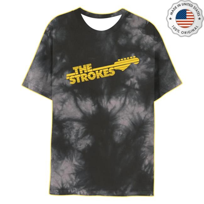 The Strokes Guitar Design Tie-Dye New T-Shirt | The Strokes Merch Shop