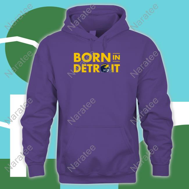 Official The M Den Michigan Born In Detroit Helmet Shirt