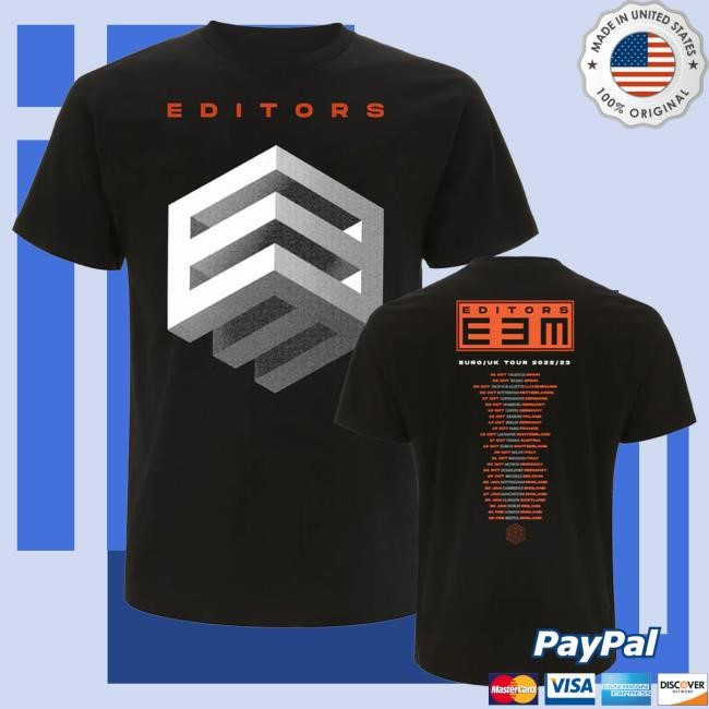 Editors Tour 2022/23 Black Short Sleeve Shirt Editors Band