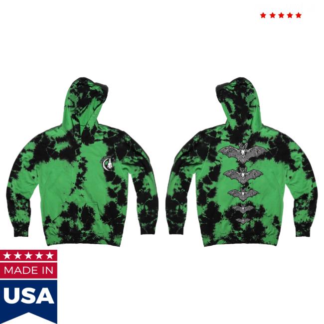 Blackcraft Cult Clothing Store BlackcraftCult Release The Bats - Kids Green Lightning Dye Hoody