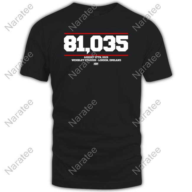 Shop All Elite Wrestling Aew All In - 81,035 Fans Shirt
