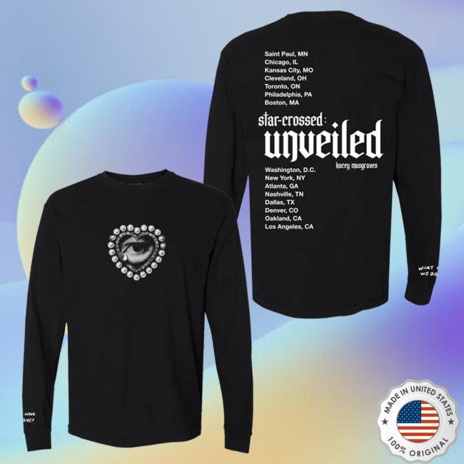 Official Kacey Musgraves Merch Store KaceyMusgraves Star-Crossed: Unveiled Black Tour Popover Shirt Kacey Musgraves Apparel Clothing Shop