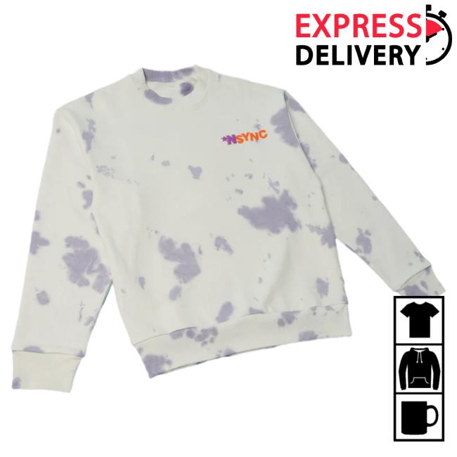 Official Nsync Apparel Clothing Store Shop Merch Nsync Logo The A Perfect Match Crew neck Tie Dye