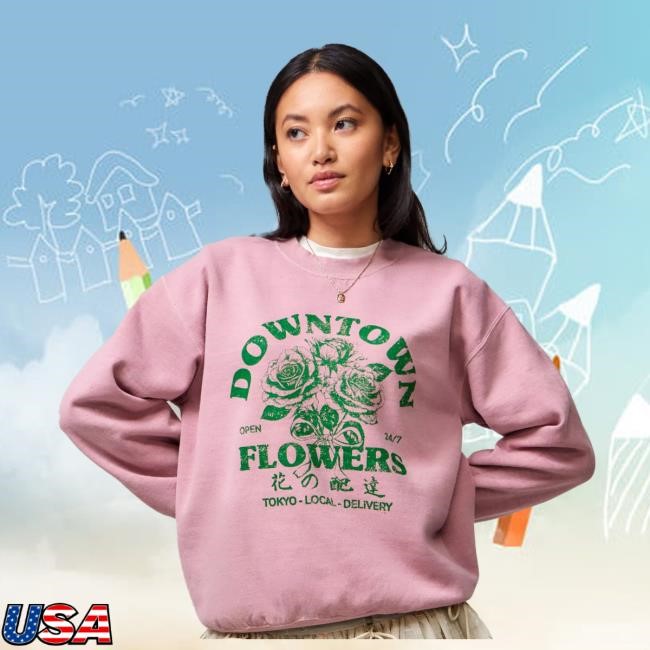 Uo Downtown Flowers Crew Neck Sweatshirt Urban Outfitters