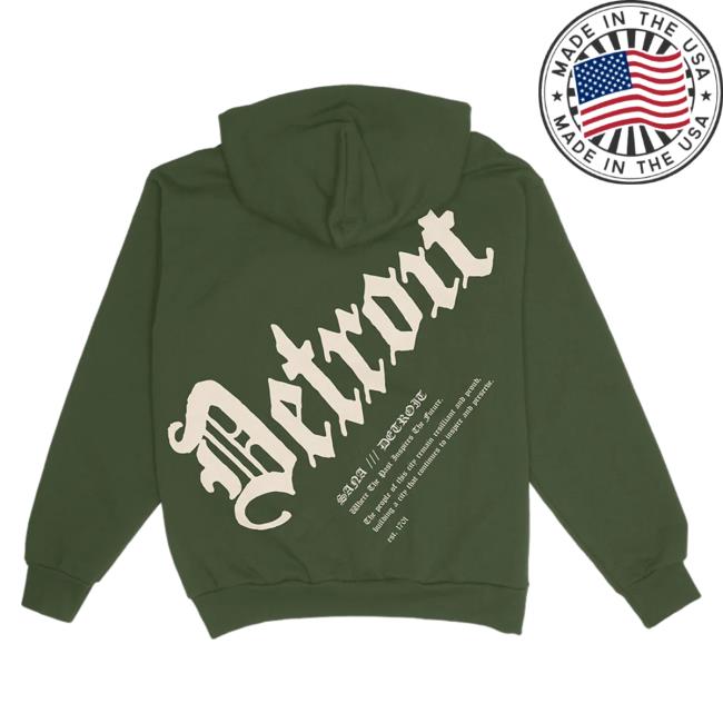 Official Sana Detroit Red Wings Sana Detroit Diag Detroit Sweatshirts - Army