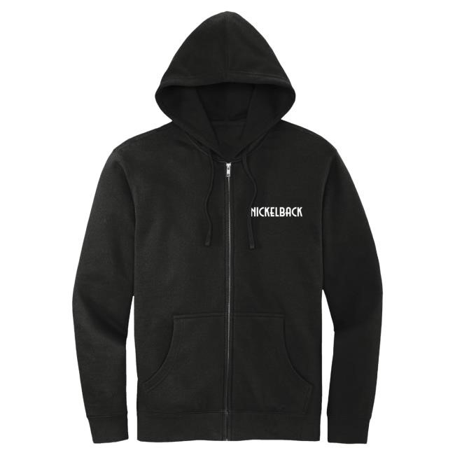 Official Nickelback Merch Nickelback Nickelback Logo Zip Pullover Sweatshirt (Embroidered) Nickelback Apparel