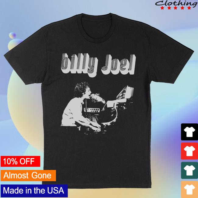 Official Billy Joel Merch Store Billy Joel Vintage Photo T-Shirt Billy Joel Apparel Clothing Shop