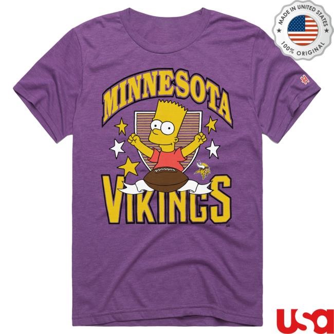 Official Minnesota Vikings Homage x The Simpsons Youth Tshirt - Purple