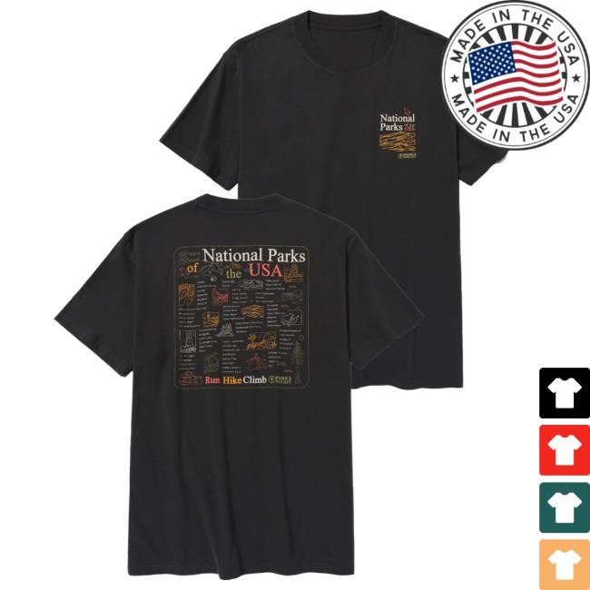 National Park Outline Checklist New Shirt Parks Project Apparel Shop