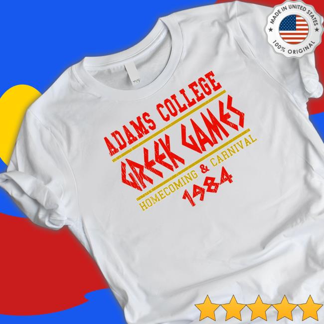 Official Super 70S Sports Merch Adams College Greek Games Tee