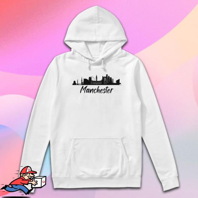 Manchester England Cityscape Skyline Silhouette Tee Shirt