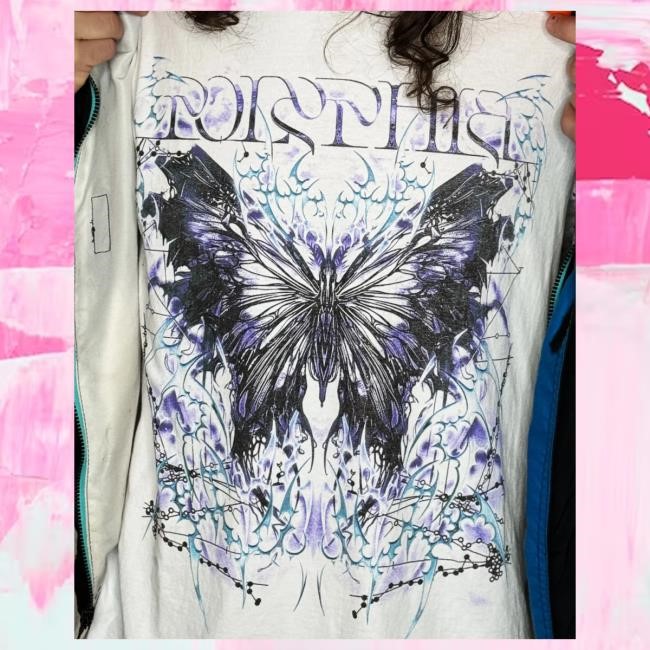 Official Polyphia Merch Butterfly Effect White Attractive Shirt