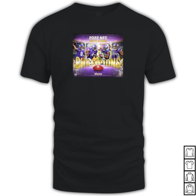 Official Minnesota Vikings 2022 NFC North Division champions poster Long Sleeve Tee