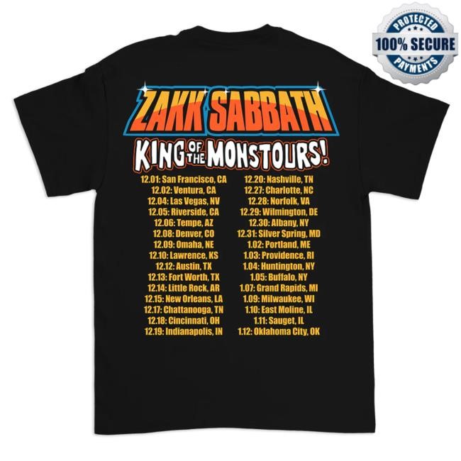 Official Black Label Society King Of Monstours Tour Shirts