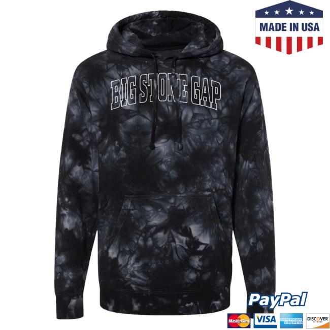 Official Hometown Apparel Clothing Merch Big Stone Gap Virginia Trendy Block Tie-Dye Sweatshirt Tie Dye Black