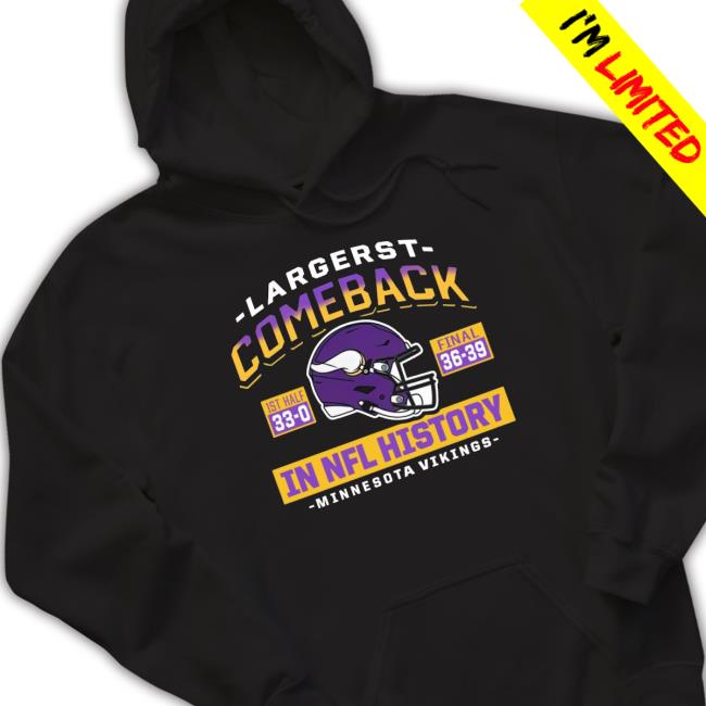 Official Minnesota Vikings Largest Comeback Hoodie
