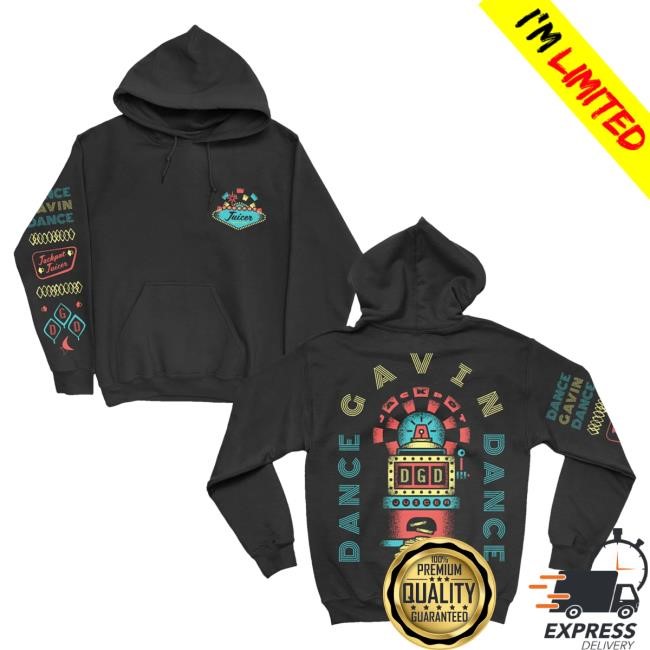 Official Dance Gavin Dance Merch Slot Machine Black Hoodies DanceGavinDance