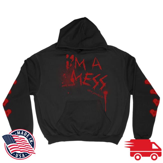 Official Avril Lavigne Merch Store Avril Lavigne I'm A Mess Spray Paint Pull Over Hoodie Avril Lavigne Clothing Shop AvrilLavigne
