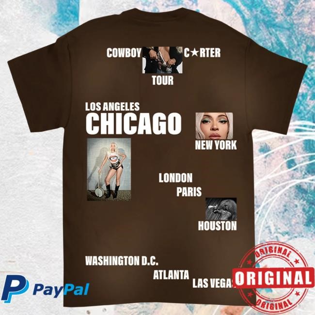 Official Beyoncé Cowboy Carter Chi Web Exclusive Hot Shirt (Brown) Beyonce