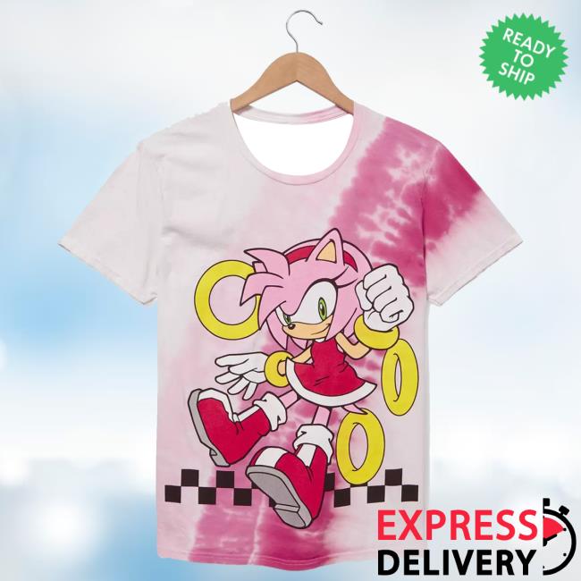 Sonic The Hedgehog Amy Rose Portrait Tie-Dye Couples Shirt