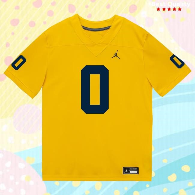 The M Den Michigan Wolverines #0 Tre Williams Student Athlete Maize Football Jersey Shirt