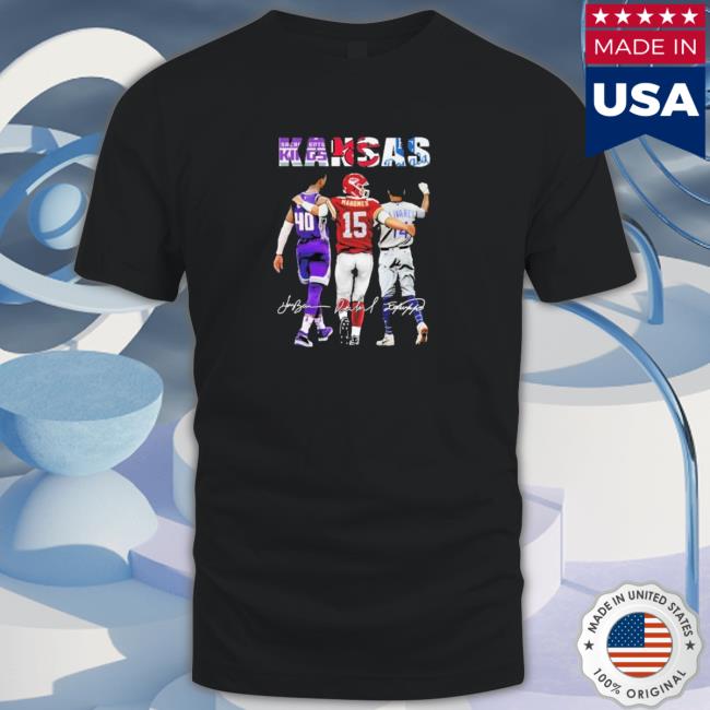 Official Three Teams Players Sacramento Kings Kansas City Chiefs and Kansas Royals signatures 2022 Hooded Sweatshirt