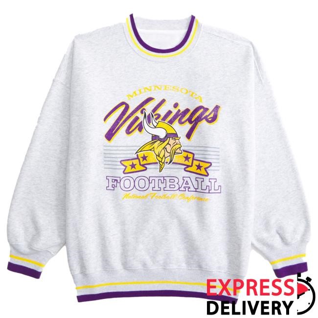 Official Abercrombie And Fitch Minnesota Vikings Vintage Sunday Sweatshirts NFL by Abercrombie