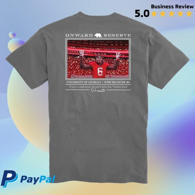 UGA Wide Receiver NIL Tee Onward Reserve Number 6 Georgia Football Tee Onward Reserve