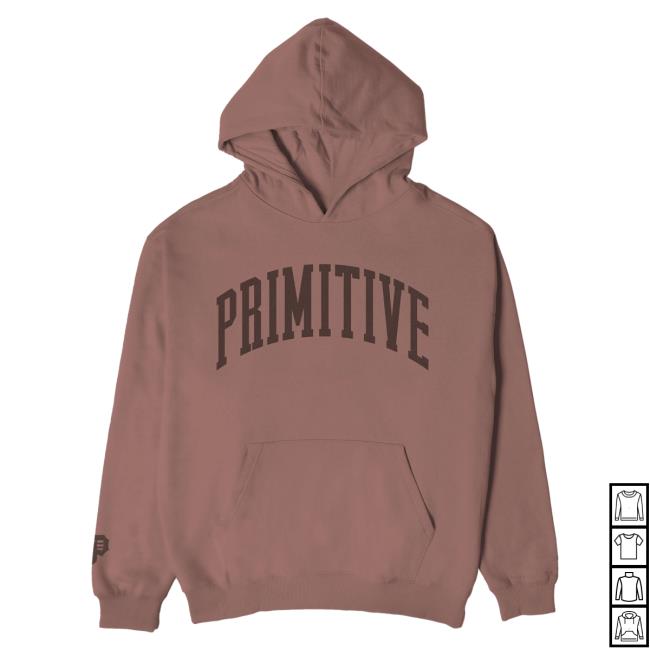 Official Primitive Skateboarding Apparel Clothing Merch Store Shop Collegiate Arch Hw Pull Over Hoodie Brick