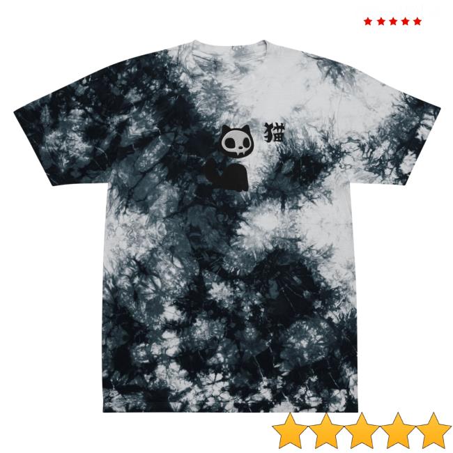 Yujin Clothing Skull Cat Tie Dye Shirt New Black / White Tie-Dye