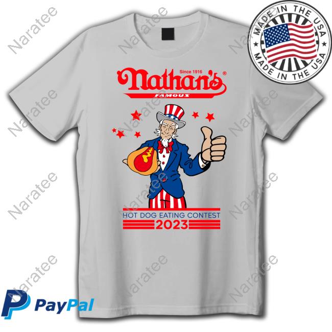 Joey Chestnut Nathan's Hot Dog Shirt 2023 Hot Dog Eating Contest Shirt